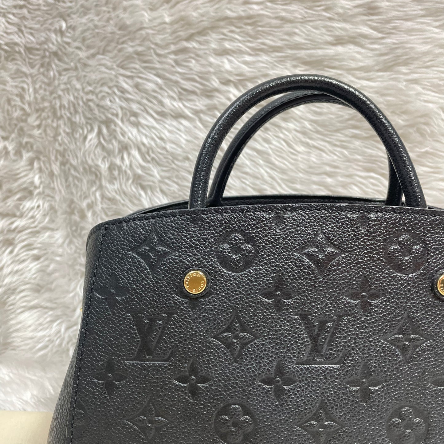 Authentic Montaigne bb noir empreinte black monogram in very excellent condition!!! (TR5106 date code) with dust bag (no key set) Payment plan available