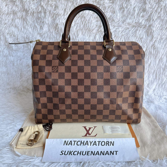 Speedy 30 damier ebene with dust bag and key set and receipt!!! (CT2196 date code)