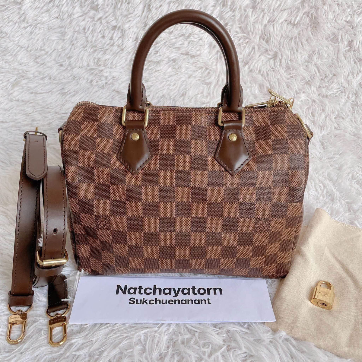 Speedy 25 damier ebene bandouliere LA1109
