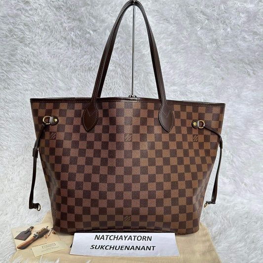 Neverfull mm damier ebene and pouch with dust bag