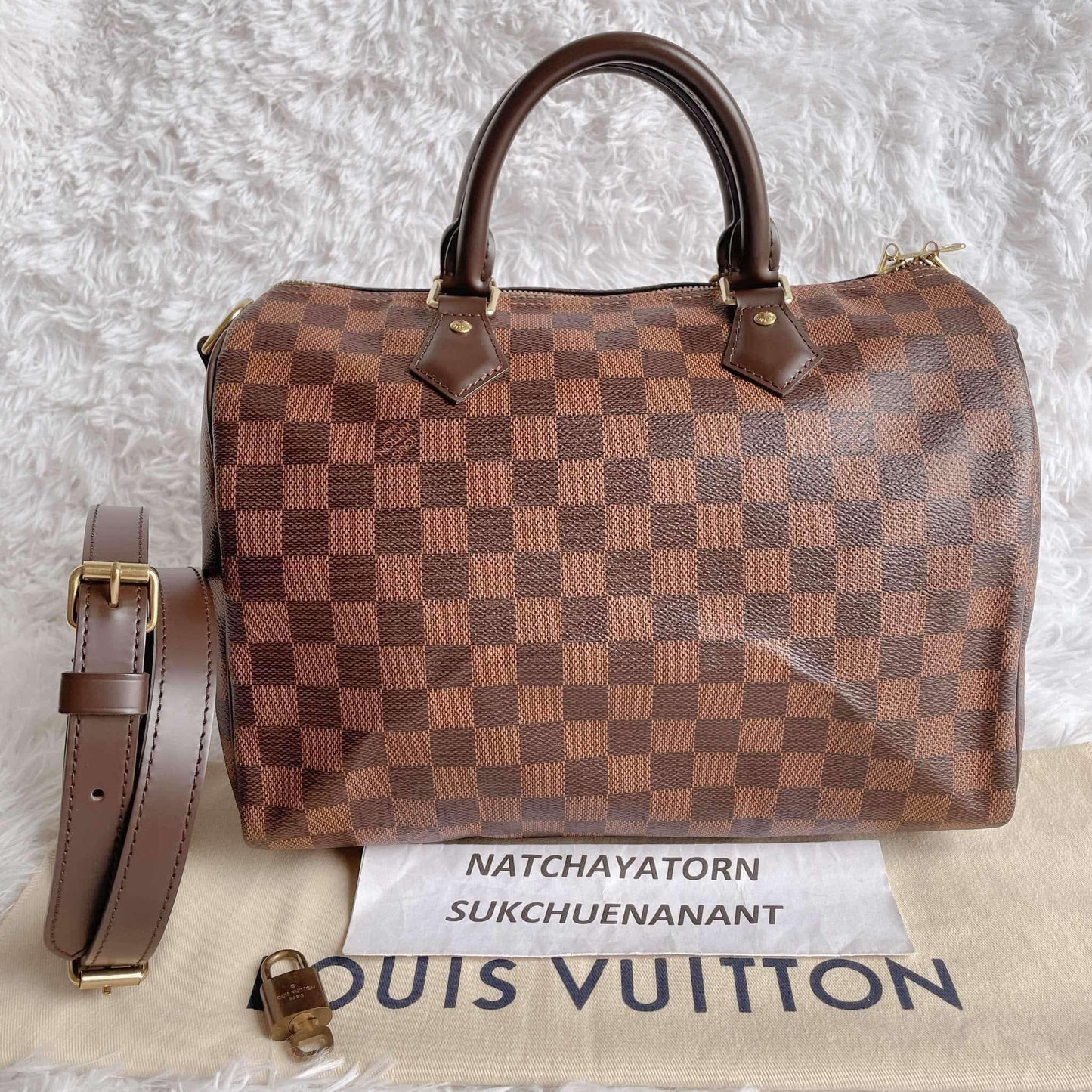 Speedy 30 damier ebene bandoliere