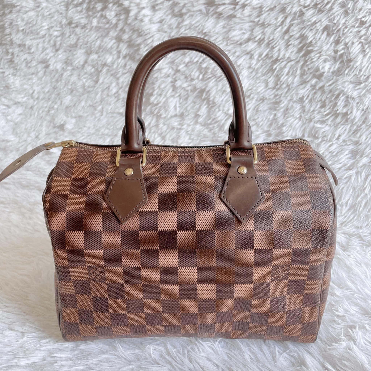 Speedy 25 damier ebene with dust bag and key set