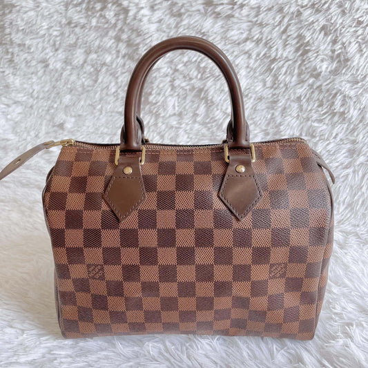 Speedy 25 damier ebene with dust bag and key set