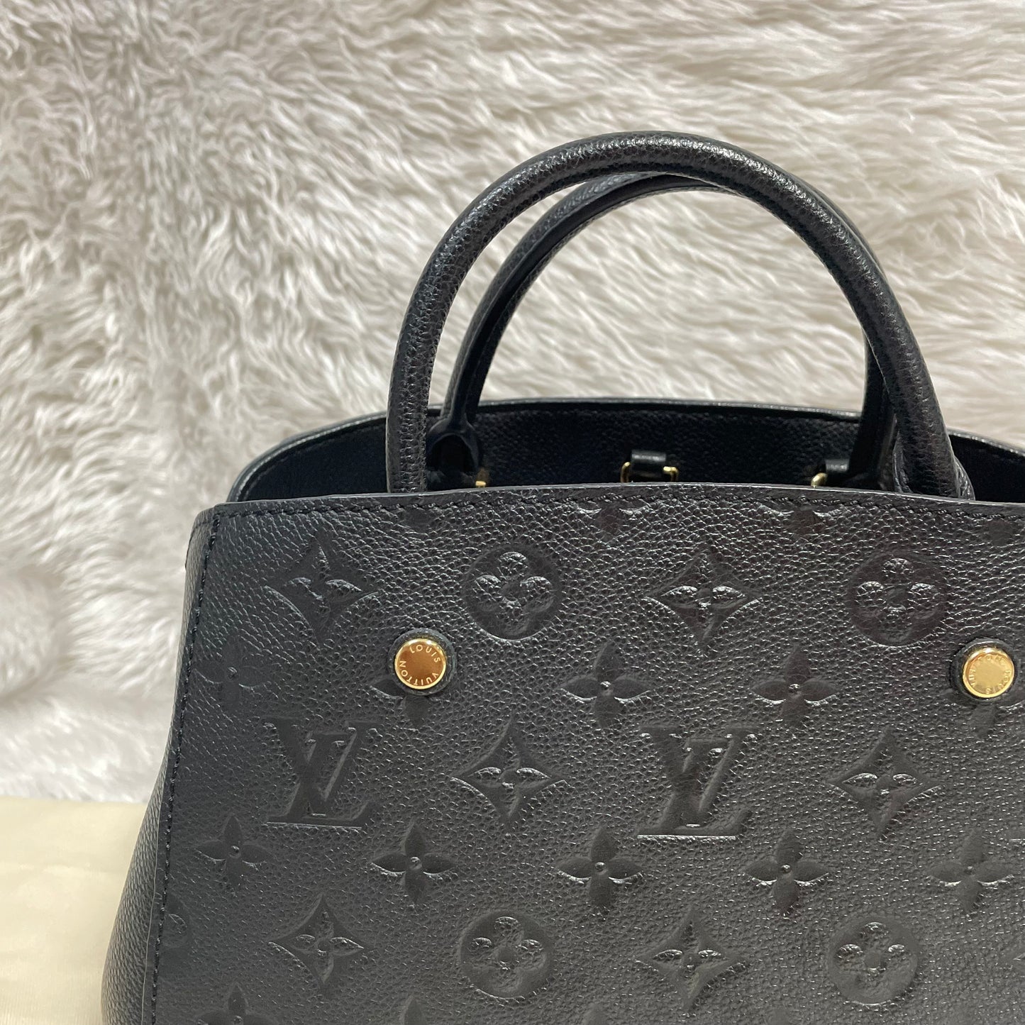 Authentic Montaigne bb noir empreinte black monogram in very excellent condition!!! (TR5106 date code) with dust bag (no key set) Payment plan available