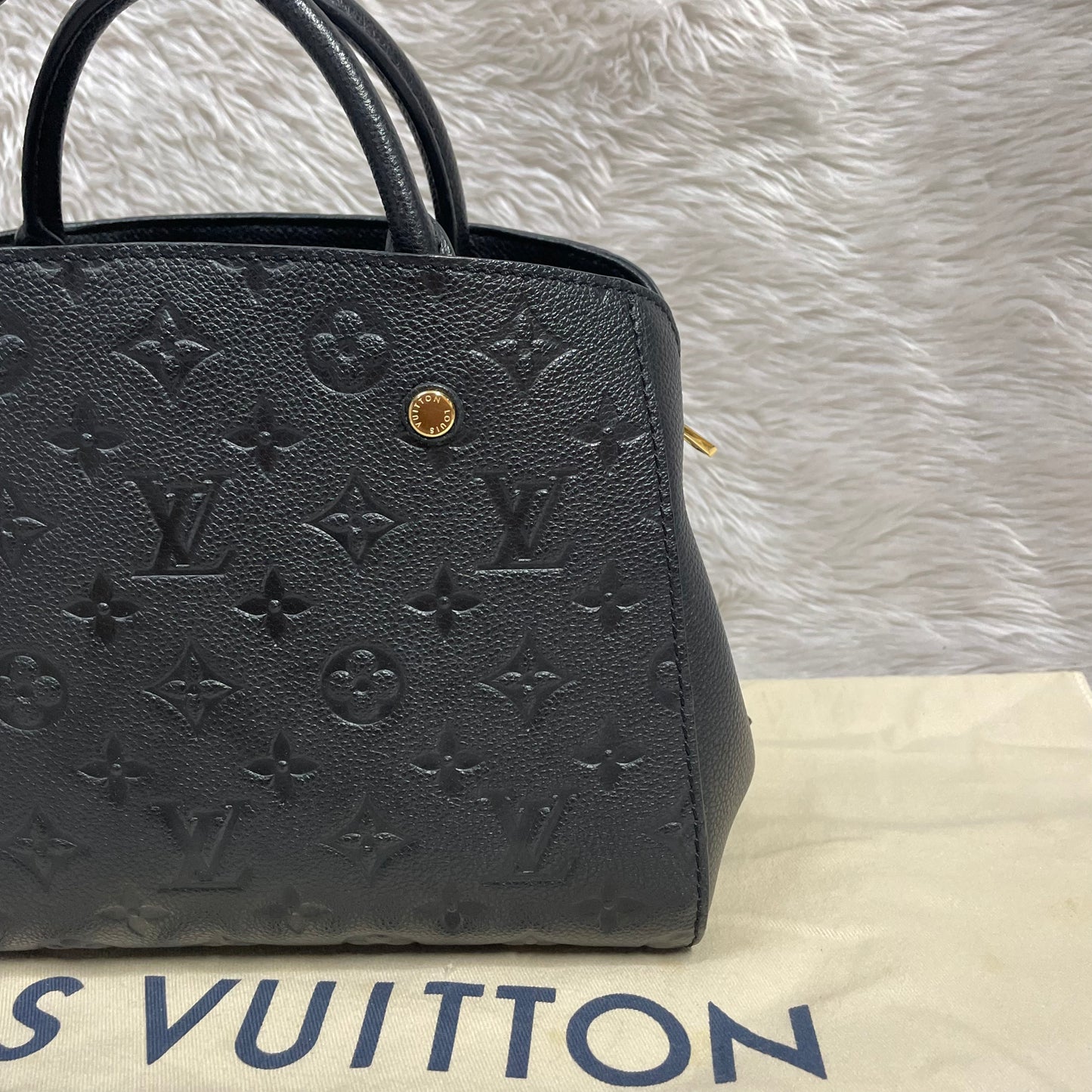 Authentic Montaigne bb noir empreinte black monogram in very excellent condition!!! (TR5106 date code) with dust bag (no key set) Payment plan available