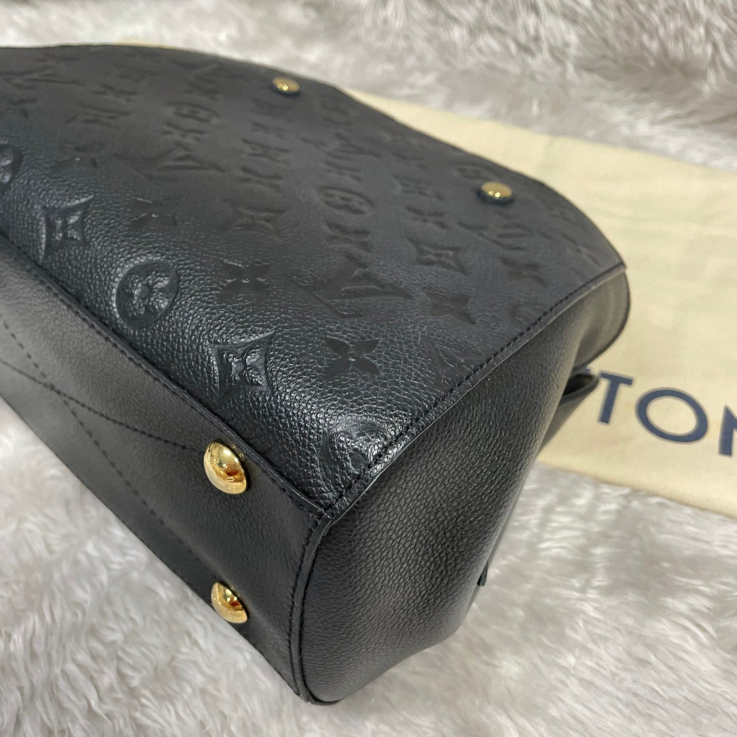 Authentic Montaigne bb noir empreinte black monogram in very excellent condition!!! (TR5106 date code) with dust bag (no key set) Payment plan available